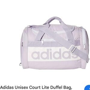 Light purple Adidas court lite duffel sports bag